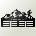 Medaillenhalter Trail Running personalisiert aus Holz – Schwarz