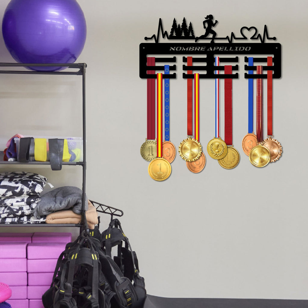 Personalisierter Medaillenhalter für Laufen und Trailrunning