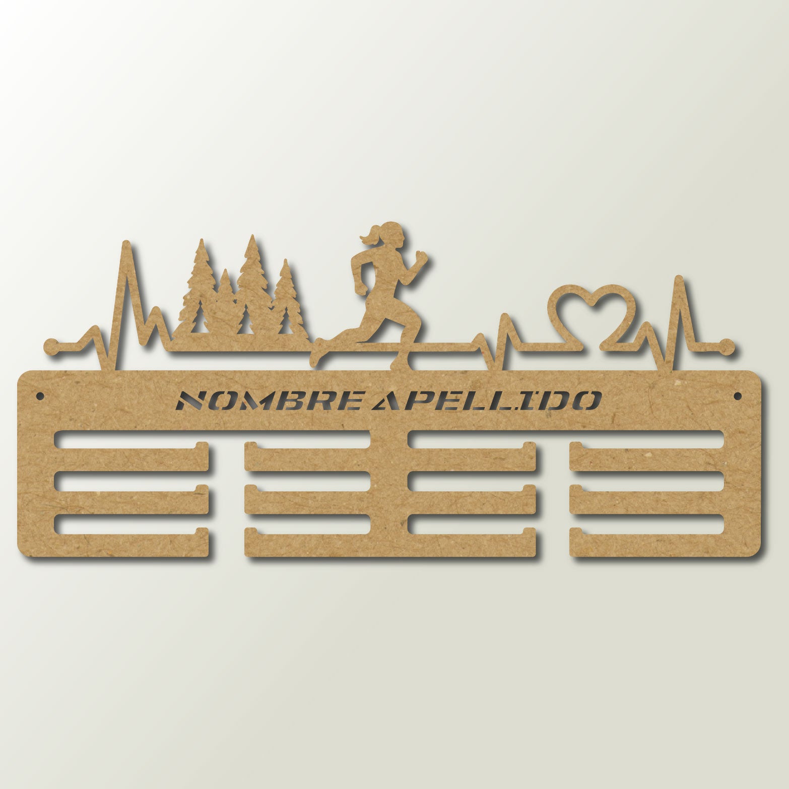 Personalisierter Medaillenhalter für Laufen und Trailrunning
