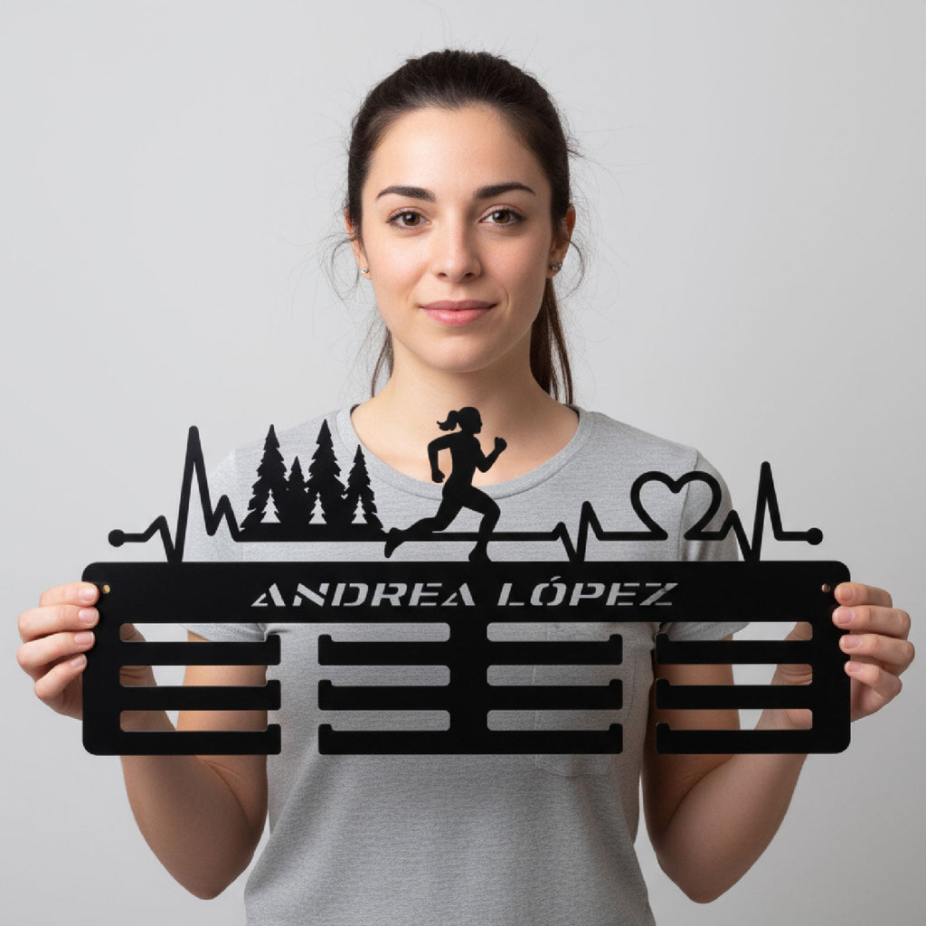Personalisierter Medaillenhalter für Laufen und Trailrunning