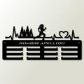 Medaillenhalter Trail Running personalisiert aus Holz – Schwarz