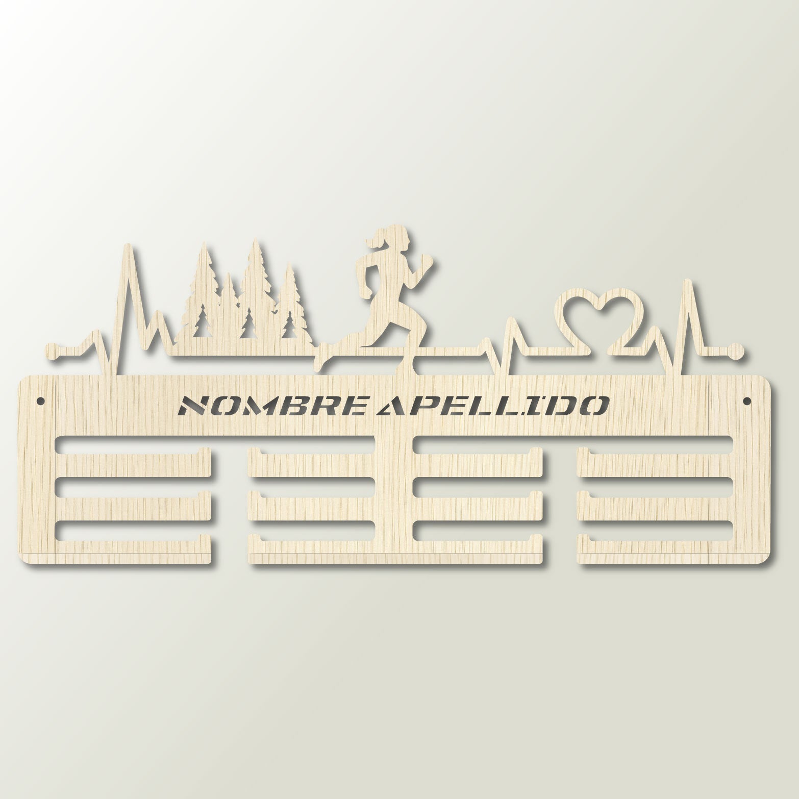 Personalisierter Medaillenhalter für Laufen und Trailrunning