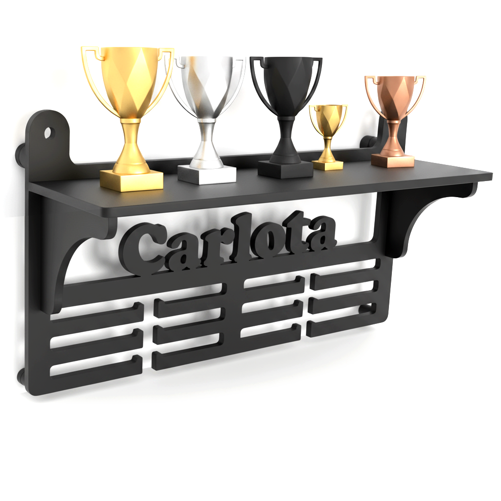 Personalisierter Medaillenhalter mit Namen und Etikett