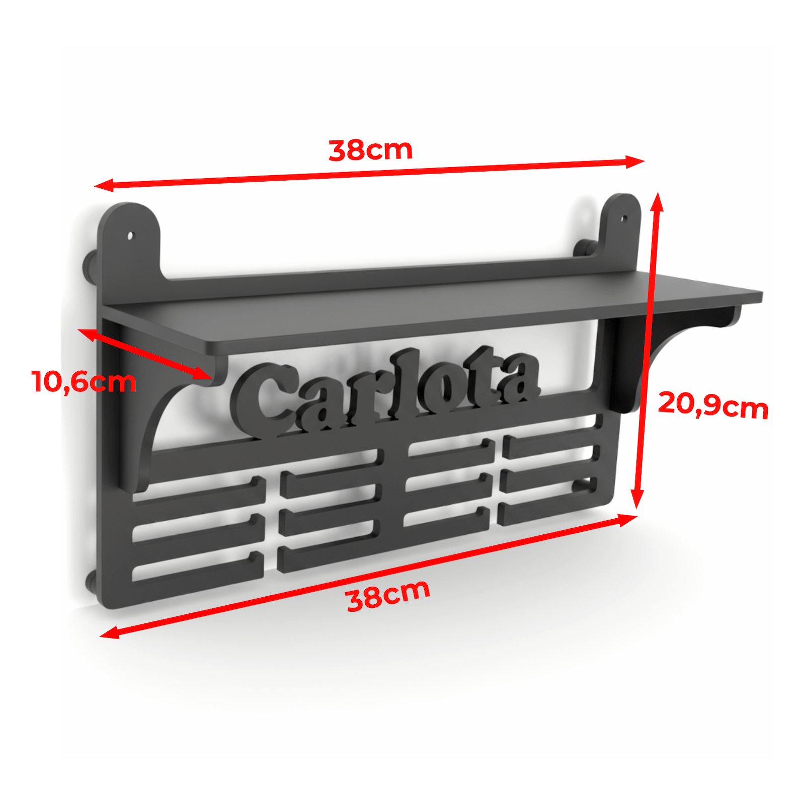 Personalisierter Medaillenhalter mit Namen und Etikett