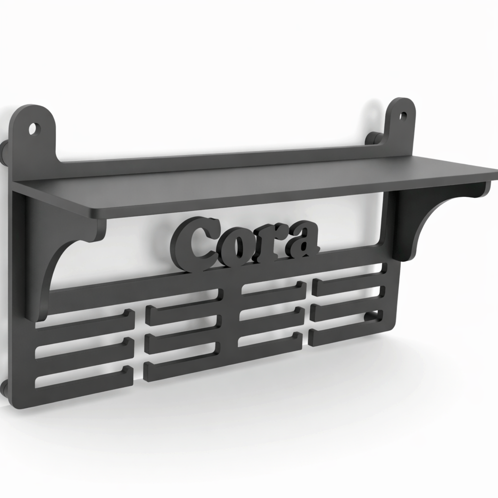 Personalisierter Medaillenhalter mit Namen und Etikett