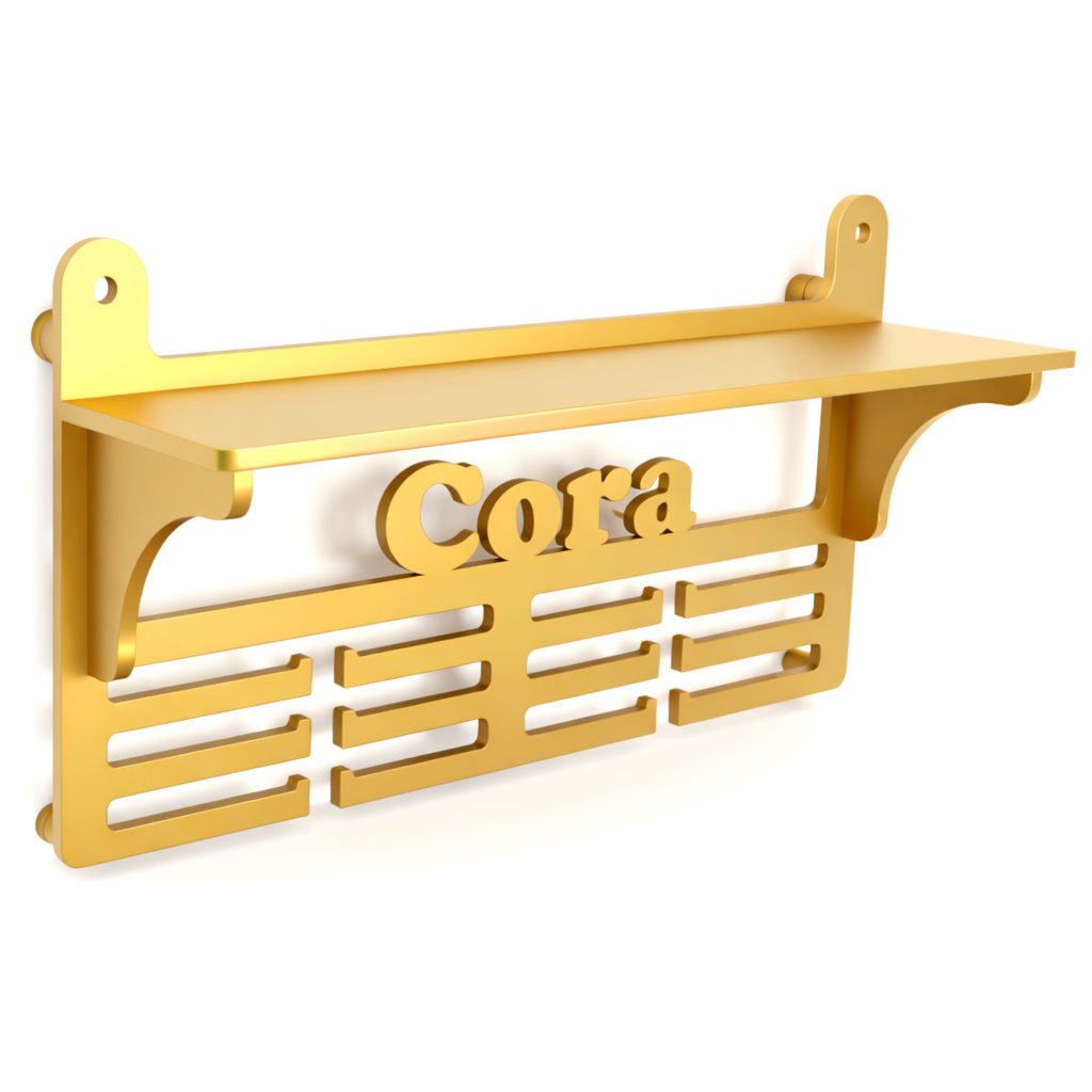 Personalisierter Medaillenhalter mit Namen und Etikett