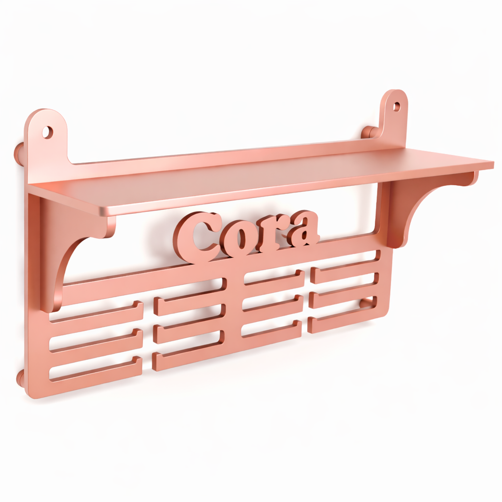 Personalisierter Medaillenhalter mit Namen und Etikett