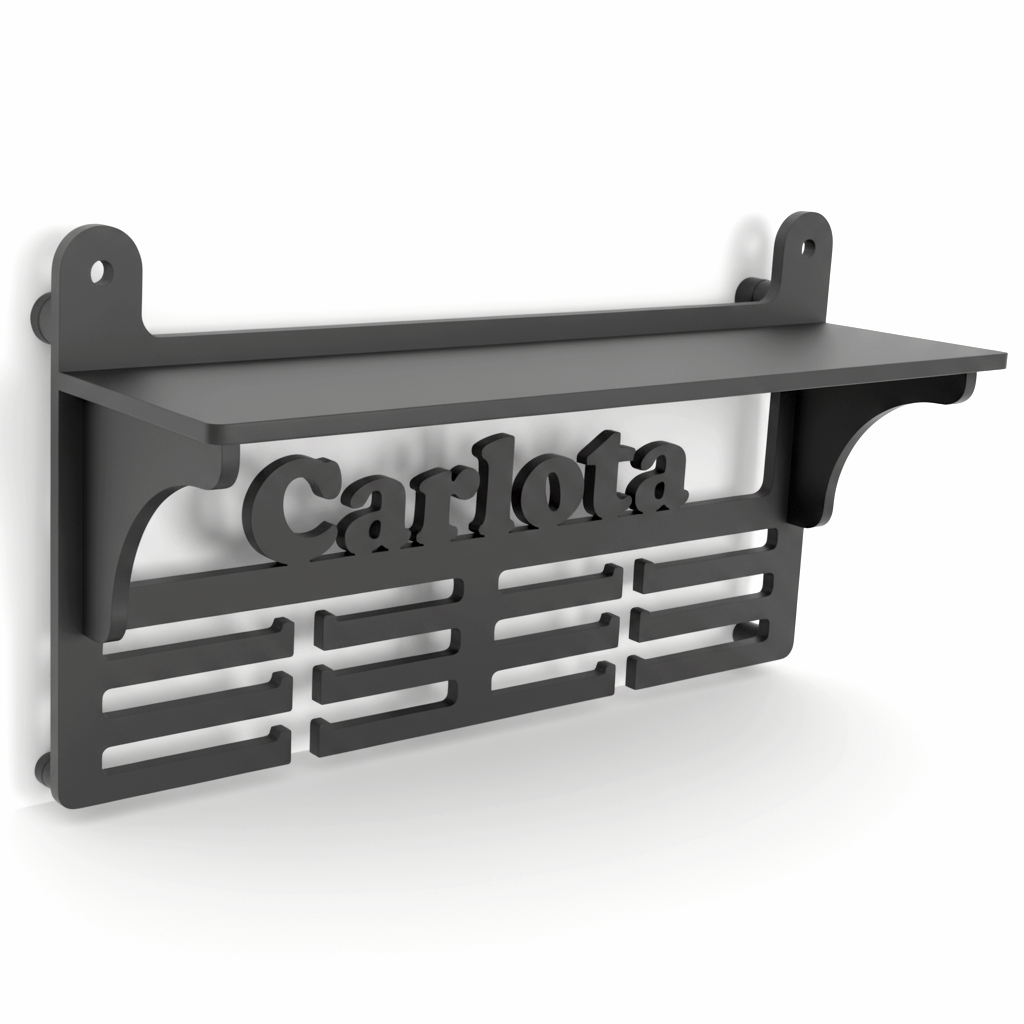 Personalisierter Medaillenhalter mit Namen und Etikett