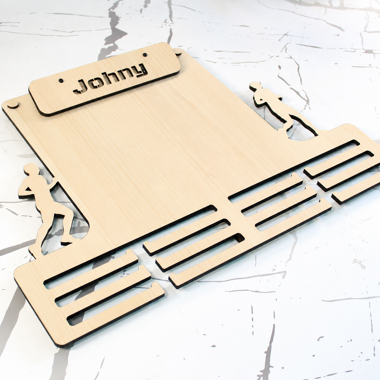 Medaillenhalter Laufen personalisiert aus Holz