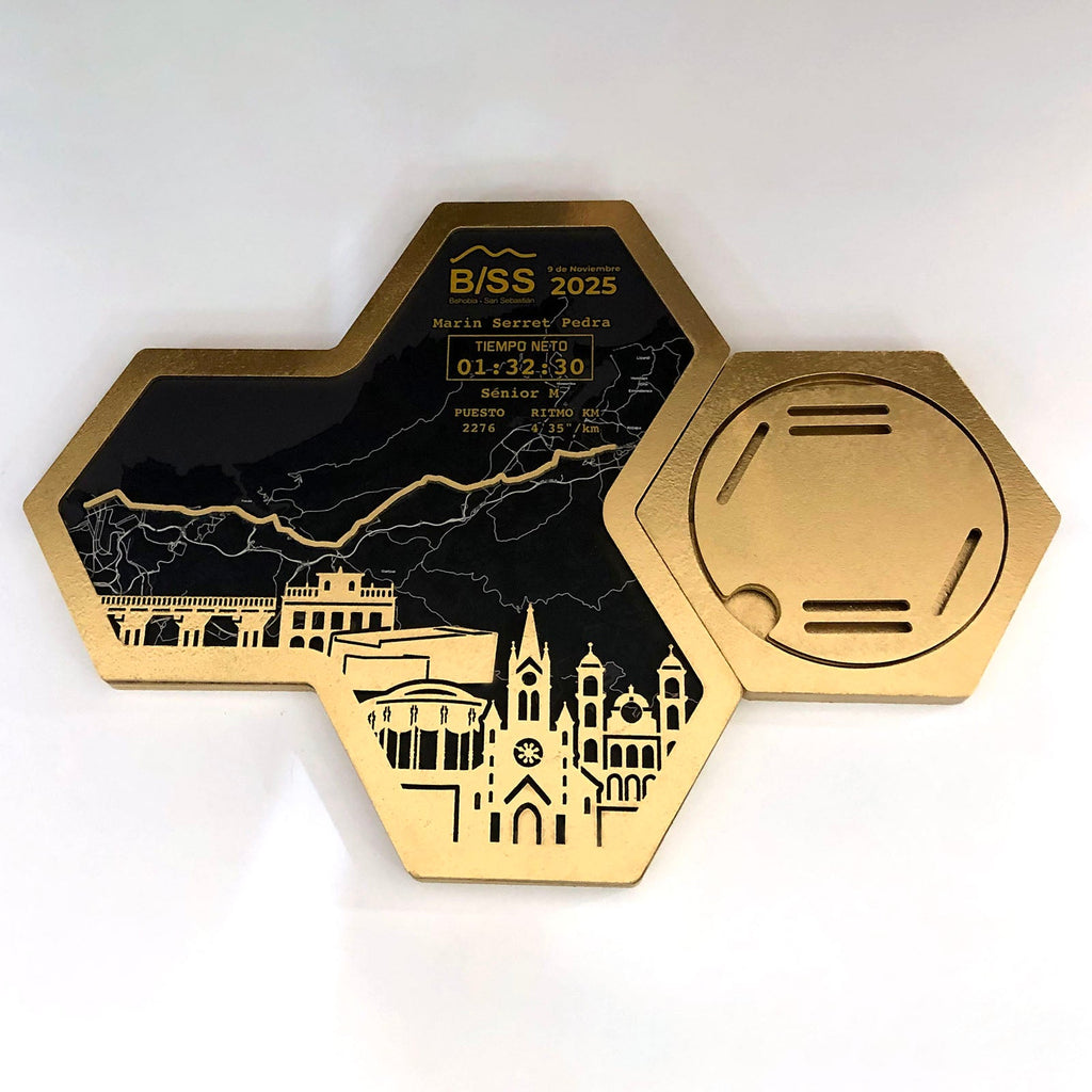 Medaillenhalter Marathon personalisiert aus Holz