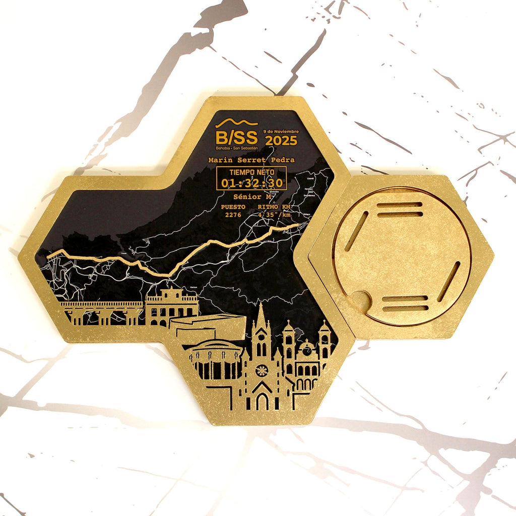 Medaillenhalter Marathon personalisiert aus Holz