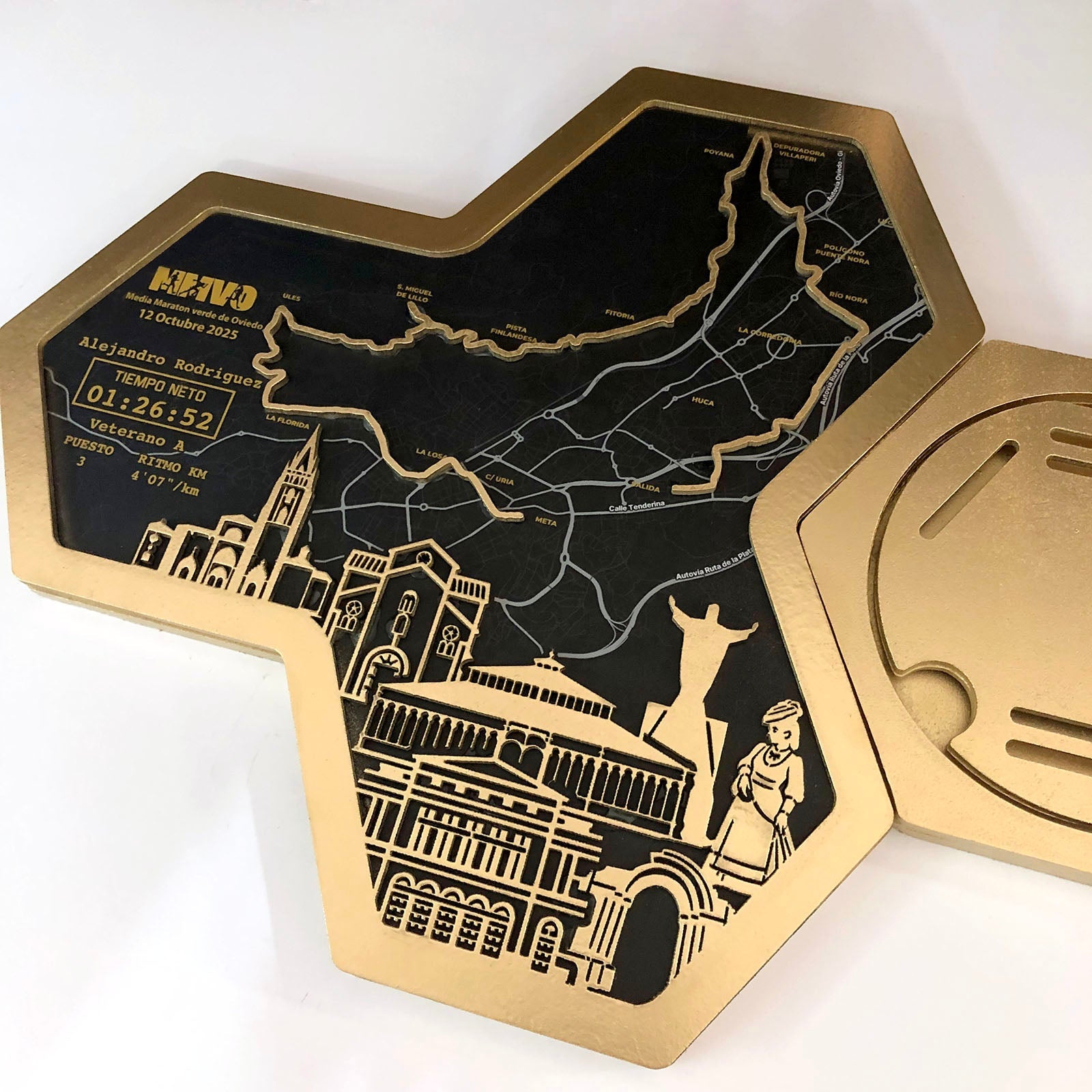 Medaillenhalter Halbmarathon personalisiert aus Holz