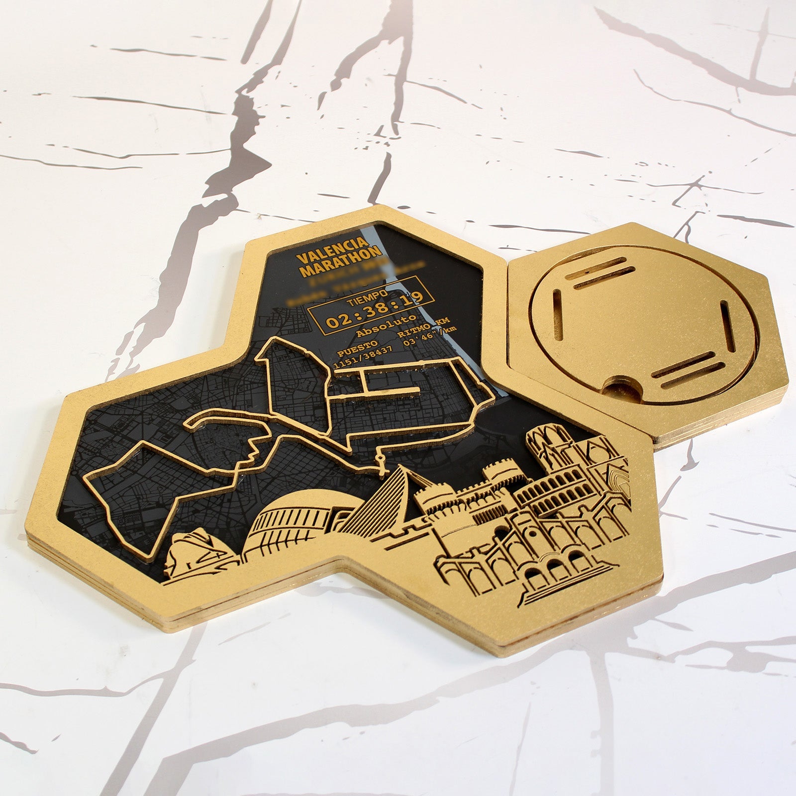 Medaillenhalter Marathon personalisiert aus Holz