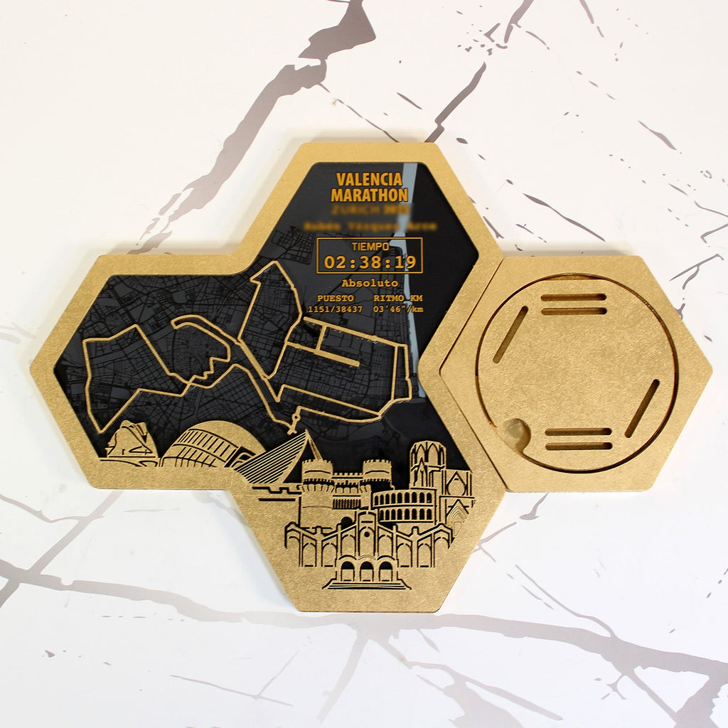 Medaillenhalter Marathon personalisiert aus Holz