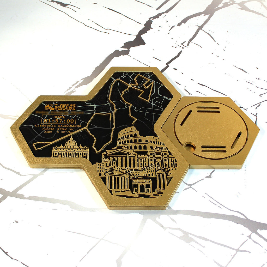 Medaillenhalter Halbmarathon personalisiert aus Holz