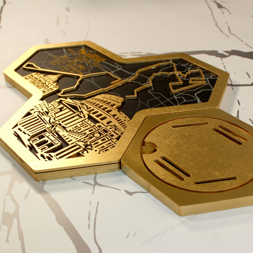 Medaillenhalter Halbmarathon personalisiert aus Holz