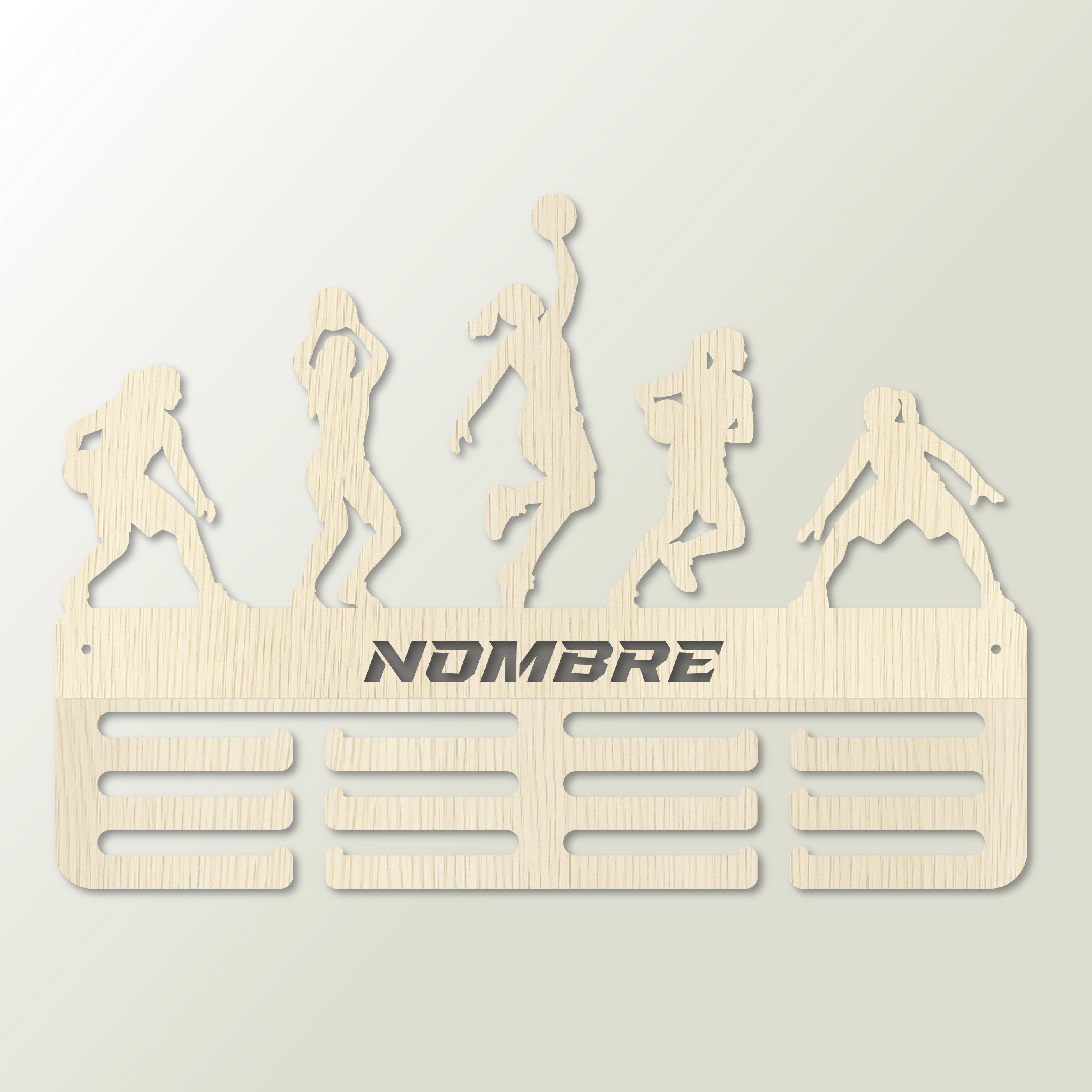 Medaillenhalter Basketball personalisiert aus Holz