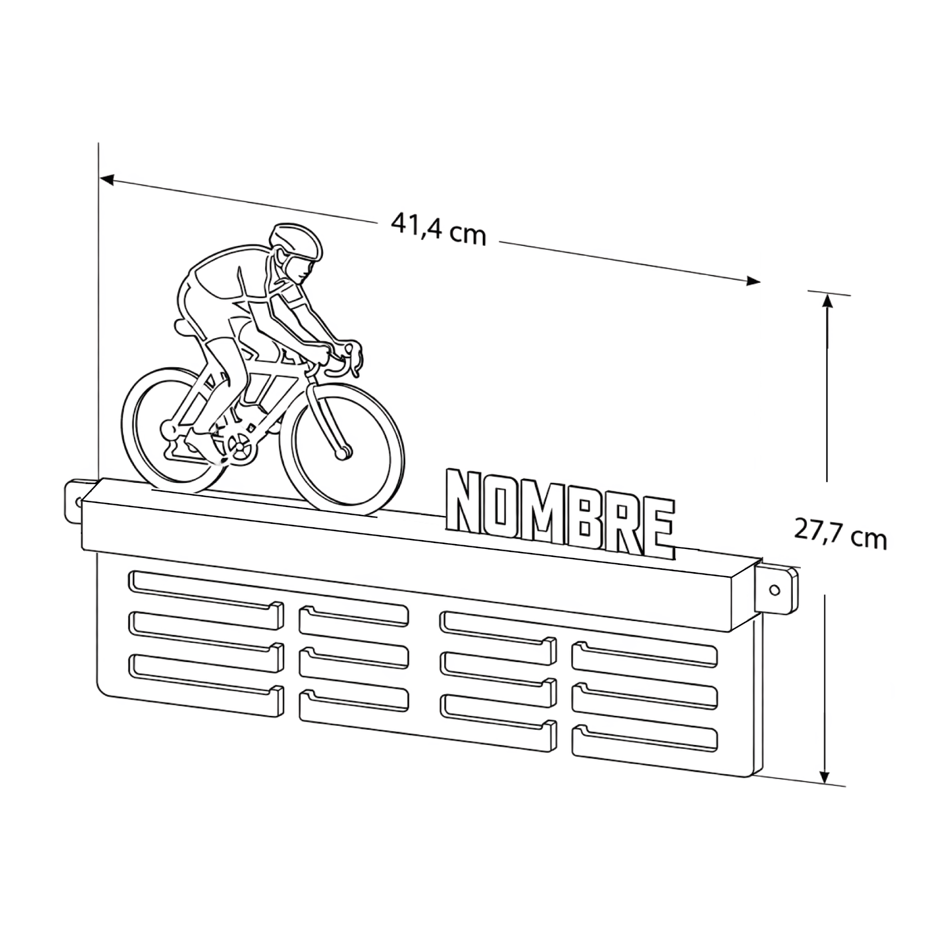 Medaillenhalter Radsport personalisiert aus Holz – MDF-Holz