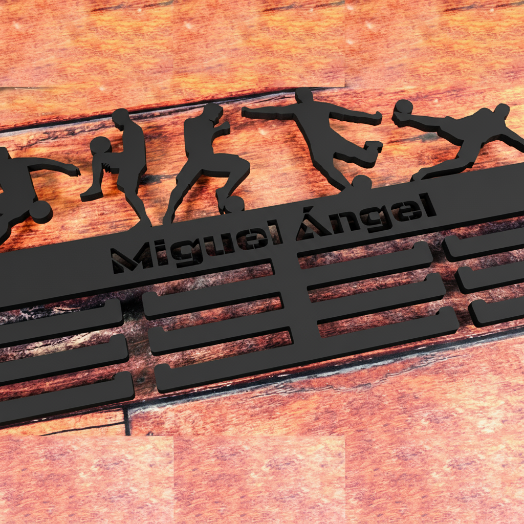 Personalisierter Medaillenhalter Fußball mit Namen