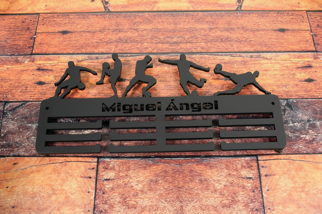 Personalisierter Medaillenhalter Fußball mit Namen