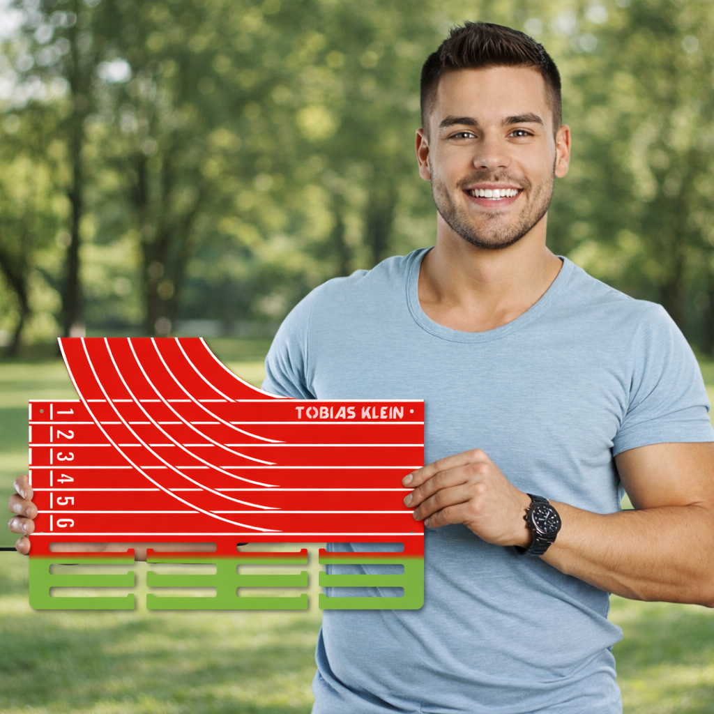 Personalisierter Medaillenhalter Running / Marathon / Leichtathletik mit Namen